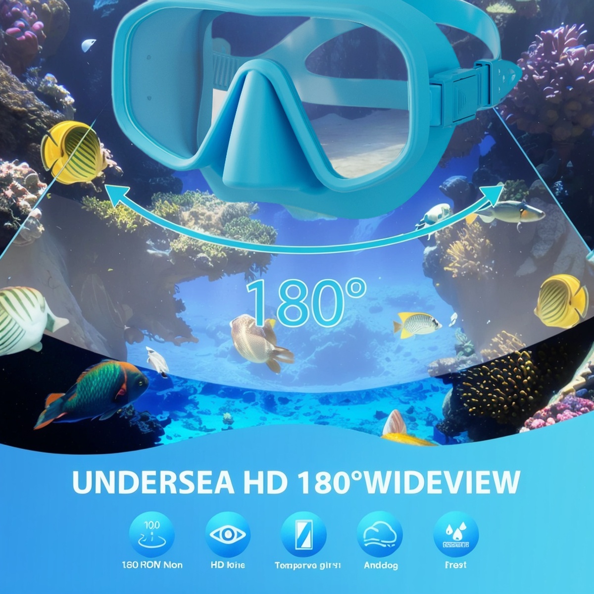 Máscara de buceo de vidrio tem - Snorkel Set reseña y precio